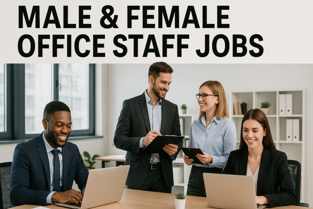 Male & Female Office Staff Jobs 2025 | Apply Now